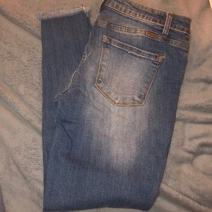 KanCan jeans. Distressed skinny frayed hem